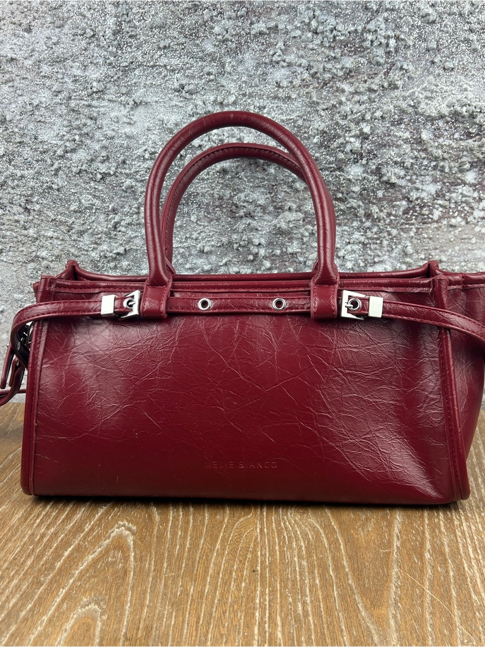 602 Melie Bianco Burgundy Satchel